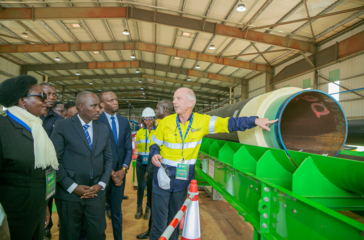 Mr Martin Tiffen - Managing Director_ EACOP Company leades a tour of the coating plant facility