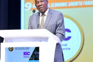Hon. Matia Kasaija during the opening of the 9th Economic forum at Serena, Kampala Hon. Matia Kasaija during the opening of the 9th Economic forum at Serena, Kampala