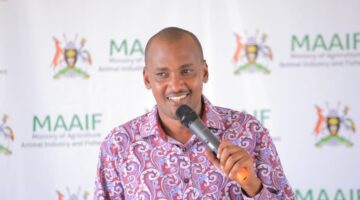 MAAIF Minister Hon. Frank Tumwebaze briefing the public on rise in coffee prices
