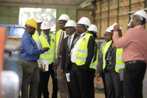 PPDA Team on visit to Roofings Group, Lubowa