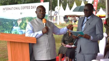 Minister Kyakulagila Bwino during the World coffee day celebration in Jinja.jpg NEW